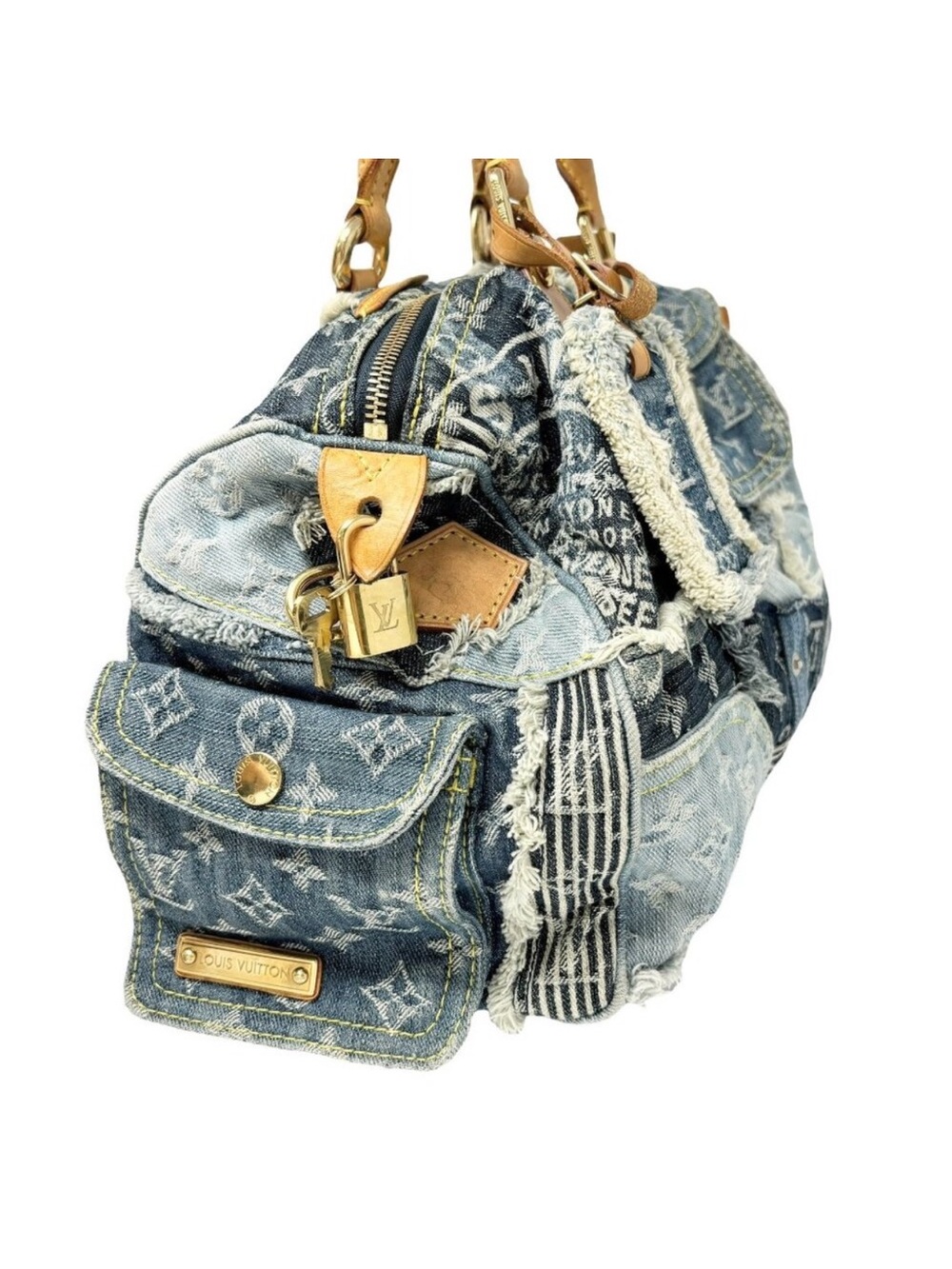 Louis Vuitton Monogram Denim Speedy 30 Blue Shoulder Bag - Picture 3 of 8